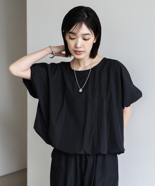 select MOCA Et(セレクトモカエト)の「【Et】Balloon Half-Sleeve Blouse(シャツ/ブラウス・レディース・グレイッシュベージュ/ブラック・FREE)」の13枚目の写真