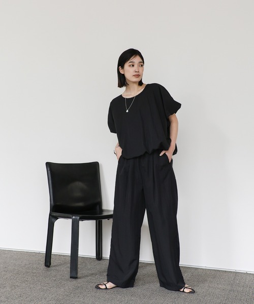 select MOCA Et(セレクトモカエト)の「【Et】Balloon Half-Sleeve Blouse(シャツ/ブラウス・レディース・グレイッシュベージュ/ブラック・FREE)」の16枚目の写真