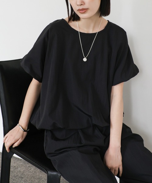 select MOCA Et(セレクトモカエト)の「【Et】Balloon Half-Sleeve Blouse(シャツ/ブラウス・レディース・グレイッシュベージュ/ブラック・FREE)」の12枚目の写真