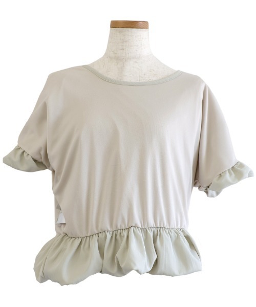select MOCA Et(セレクトモカエト)の「【Et】Balloon Half-Sleeve Blouse(シャツ/ブラウス・レディース・グレイッシュベージュ/ブラック・FREE)」の21枚目の写真