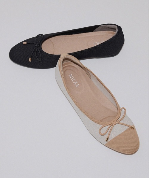 NICAL（ニカル）の「【NICAL】【洗える】リボンバレエニットパンプス/554101（パンプス・レディース・ベージュ/ブラック/グリーン/ネイビー/ブラック系その他4・23.5cm/25.5cm/25.0cm/24.0cm/23.0cm/22.5cm/22.0cm/24.5cm）」の3枚目の写真