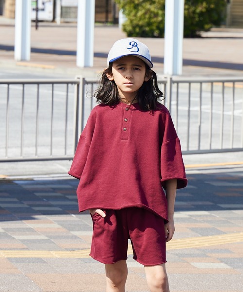 PAIRMANON STREET（ペアマノンストリート）の「【PAIRMANON STREET】裏毛 ヘンリーネック リラックス セットアップ（セットアップ・キッズ・レッド系その他/ピンク/グレー/ブラック/パープル・90/100/110/120/130/140/150/160）」の5枚目の写真