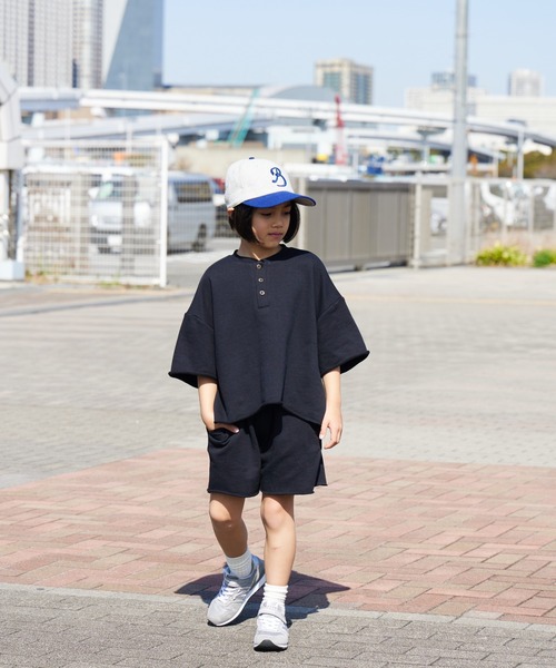 PAIRMANON STREET（ペアマノンストリート）の「【PAIRMANON STREET】裏毛 ヘンリーネック リラックス セットアップ（セットアップ・キッズ・レッド系その他/ピンク/グレー/ブラック/パープル・90/100/110/120/130/140/150/160）」の6枚目の写真