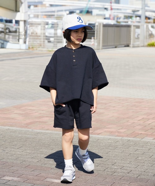 PAIRMANON STREET（ペアマノンストリート）の「【PAIRMANON STREET】裏毛 ヘンリーネック リラックス セットアップ（セットアップ・キッズ・レッド系その他/ピンク/グレー/ブラック/パープル・90/100/110/120/130/140/150/160）」の7枚目の写真