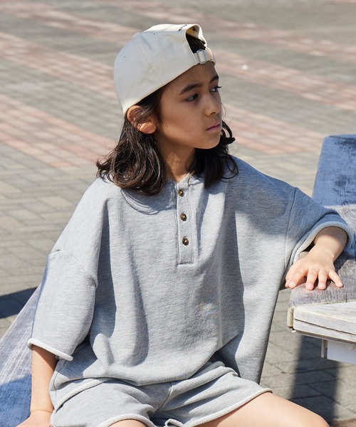 PAIRMANON STREET（ペアマノンストリート）の「【PAIRMANON STREET】裏毛 ヘンリーネック リラックス セットアップ（セットアップ・キッズ・レッド系その他/ピンク/グレー/ブラック/パープル・90/100/110/120/130/140/150/160）」の20枚目の写真