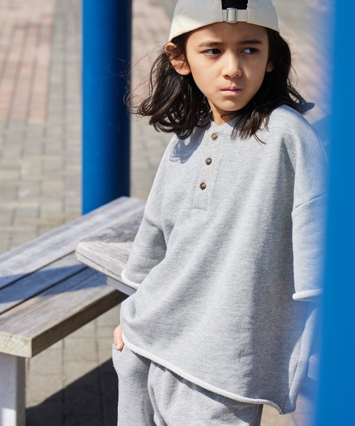 PAIRMANON STREET（ペアマノンストリート）の「【PAIRMANON STREET】裏毛 ヘンリーネック リラックス セットアップ（セットアップ・キッズ・レッド系その他/ピンク/グレー/ブラック/パープル・90/100/110/120/130/140/150/160）」の22枚目の写真