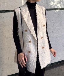 audrey and john wad | ジャガードダブルボタンロングベスト(その他アウター)