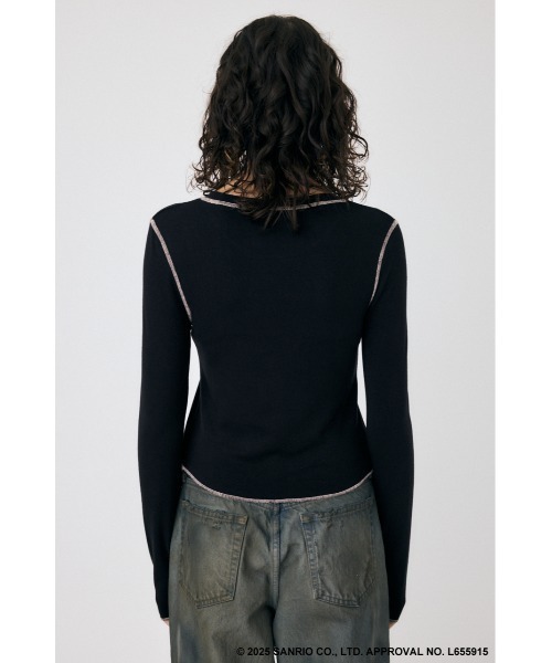 MOUSSY(マウジー)の「MM KU HEART ロングスリーブTシャツ(Tシャツ/カットソー・レディース・ブラック/ホワイト・FREE)」の10枚目の写真