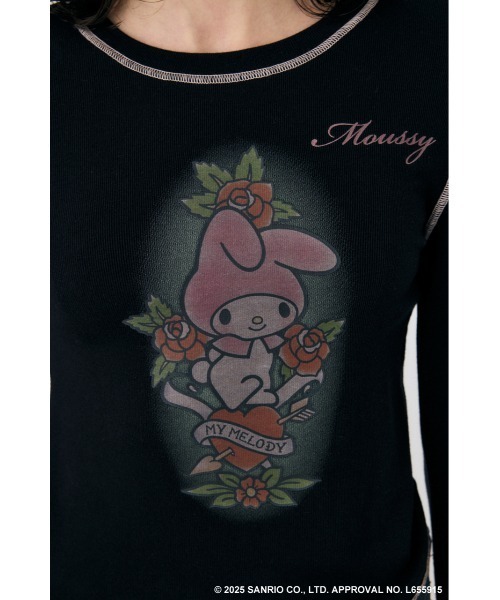 MOUSSY(マウジー)の「MM KU HEART ロングスリーブTシャツ(Tシャツ/カットソー・レディース・ブラック/ホワイト・FREE)」の11枚目の写真