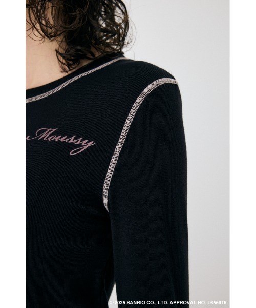 MOUSSY(マウジー)の「MM KU HEART ロングスリーブTシャツ(Tシャツ/カットソー・レディース・ブラック/ホワイト・FREE)」の13枚目の写真