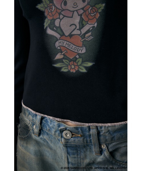 MOUSSY(マウジー)の「MM KU HEART ロングスリーブTシャツ(Tシャツ/カットソー・レディース・ブラック/ホワイト・FREE)」の14枚目の写真