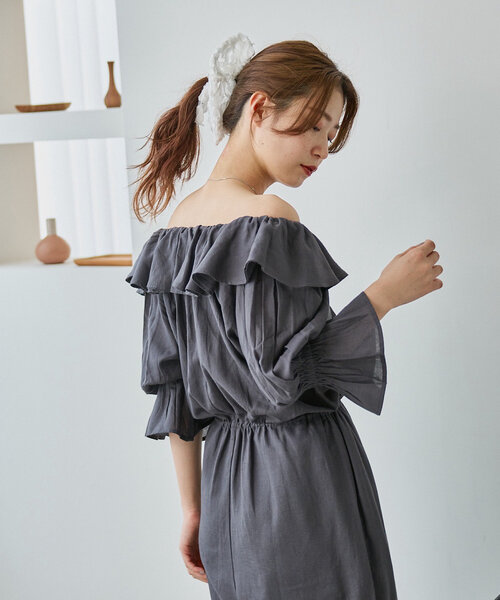 Kastane カスタネ フリルサロペット hvit サロンペット Kastane