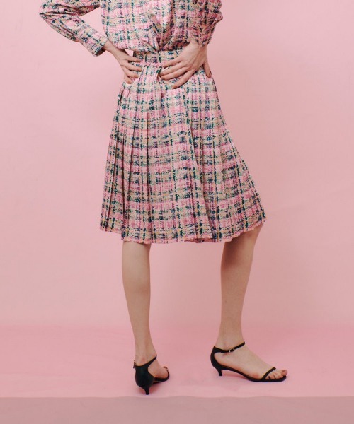 allureville（アルアバイル）の「【LOULOU WILLOUGHBY】チェックプリントプリーツミディスカート（スカート・レディース・ピンク/グリーン・2/1）」の5枚目の写真