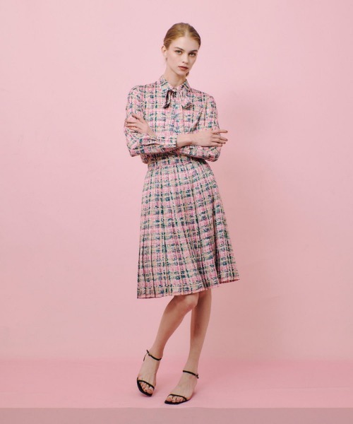 allureville（アルアバイル）の「【LOULOU WILLOUGHBY】チェックプリントプリーツミディスカート（スカート・レディース・ピンク/グリーン・2/1）」の6枚目の写真