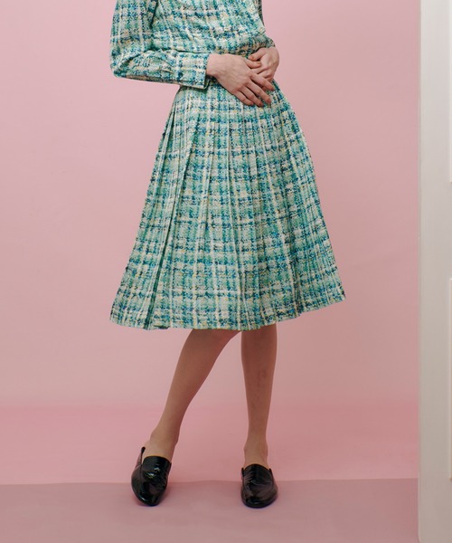 allureville（アルアバイル）の「【LOULOU WILLOUGHBY】チェックプリントプリーツミディスカート（スカート・レディース・ピンク/グリーン・2/1）」の10枚目の写真