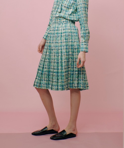 allureville（アルアバイル）の「【LOULOU WILLOUGHBY】チェックプリントプリーツミディスカート（スカート・レディース・ピンク/グリーン・2/1）」の11枚目の写真