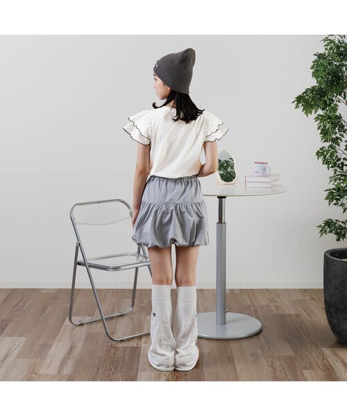 algy（アルジー）の「肩フリル半袖T（Tシャツ/カットソー・キッズ・ピンク/オフホワイト/グレー・SMALL/MEDIUM/X-SMALL/XX-SMALL）」の5枚目の写真