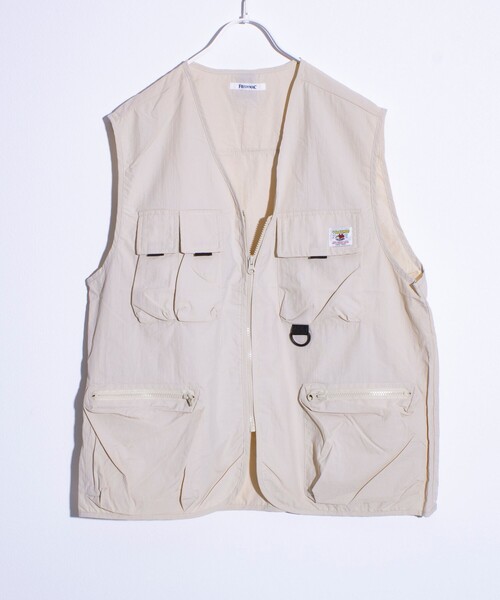 FREDY MAC（フレディーマック）の「【FREDYMAC/フレディマック】ナイロン フィッシングベスト（ベスト・メンズ・チャコールグレー/アイボリー・M/L）」の2枚目の写真