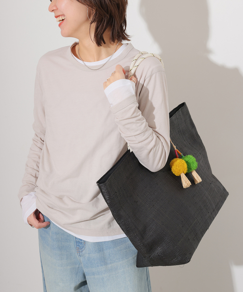 JOURNAL STANDARD relume(ジャーナルスタンダード レリューム)の「《追加》シアークルーネックロングTシャツ(Tシャツ/カットソー・レディース・ホワイト/ライトグレー/サックスブルー/イエロー・FREE)」の7枚目の写真