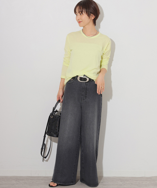 JOURNAL STANDARD relume(ジャーナルスタンダード レリューム)の「《追加》シアークルーネックロングTシャツ(Tシャツ/カットソー・レディース・ホワイト/ライトグレー/サックスブルー/イエロー・FREE)」の20枚目の写真