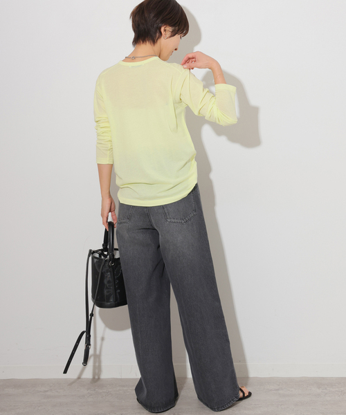 JOURNAL STANDARD relume(ジャーナルスタンダード レリューム)の「《追加》シアークルーネックロングTシャツ(Tシャツ/カットソー・レディース・ホワイト/ライトグレー/サックスブルー/イエロー・FREE)」の18枚目の写真