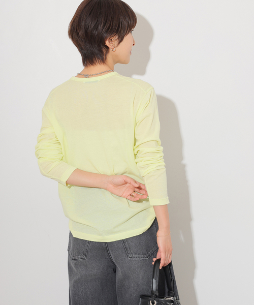 JOURNAL STANDARD relume(ジャーナルスタンダード レリューム)の「《追加》シアークルーネックロングTシャツ(Tシャツ/カットソー・レディース・ホワイト/ライトグレー/サックスブルー/イエロー・FREE)」の14枚目の写真