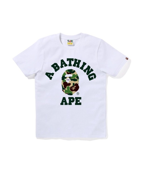 A BATHING APE(アベイシングエイプ)の「ABC CAMO COLLEGE TEE(Tシャツ/カットソー・レディース・ホワイト×ピンク/ブラック×ブルー/ブラック×ピンク/ホワイト×ブルー/ホワイト×グリーン/ブラック×グリーン・MEDIUM/SMALL/XX-SMALL/X-SMALL)」の2枚目の写真