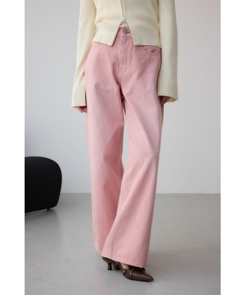 AZUL by moussy(アズールバイマウジー)の「AZUL DENIM カラーワイドデニム(デニムパンツ・レディース・ライトブラウン/ライトピンク・SMALL/MEDIUM)」の2枚目の写真