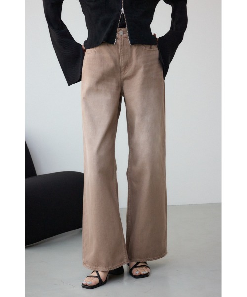 AZUL by moussy(アズールバイマウジー)の「AZUL DENIM カラーワイドデニム(デニムパンツ・レディース・ライトブラウン/ライトピンク・SMALL/MEDIUM)」の1枚目の写真