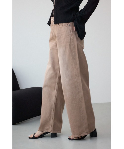 AZUL by moussy(アズールバイマウジー)の「AZUL DENIM カラーワイドデニム(デニムパンツ・レディース・ライトブラウン/ライトピンク・SMALL/MEDIUM)」の3枚目の写真