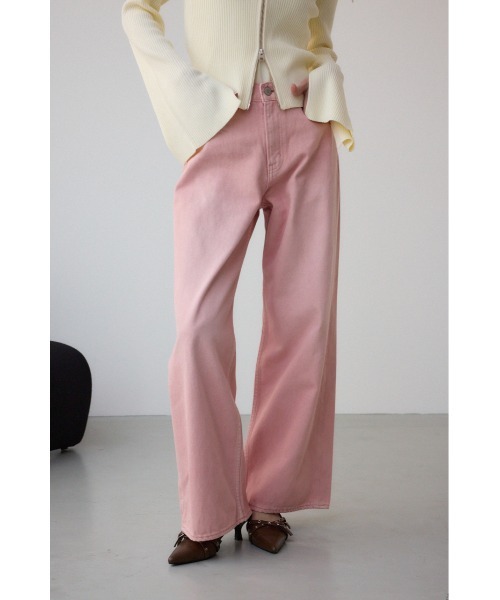 AZUL by moussy(アズールバイマウジー)の「AZUL DENIM カラーワイドデニム(デニムパンツ・レディース・ライトブラウン/ライトピンク・SMALL/MEDIUM)」の13枚目の写真