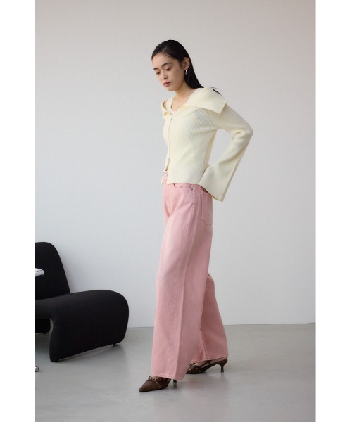 AZUL by moussy(アズールバイマウジー)の「AZUL DENIM カラーワイドデニム(デニムパンツ・レディース・ライトブラウン/ライトピンク・SMALL/MEDIUM)」の15枚目の写真