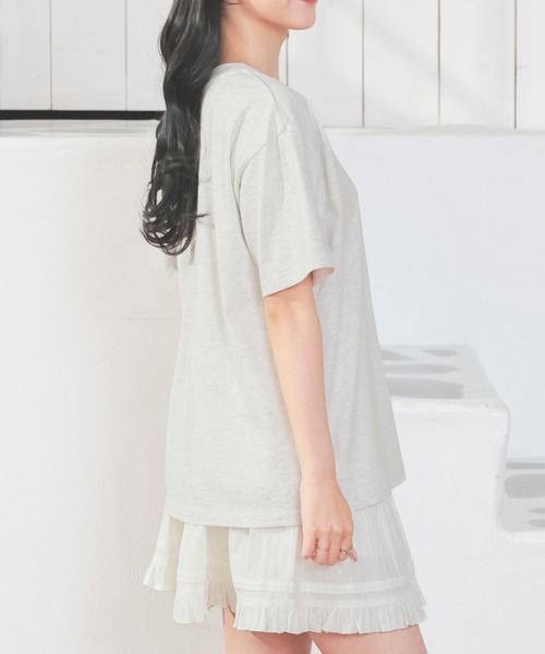 Honeys(ハニーズ)の「【UVカット】リボンプリントTシャツ(Tシャツ/カットソー・レディース・ブラック/オートミール/ピンク/ホワイト・L/LL/M/S)」の18枚目の写真