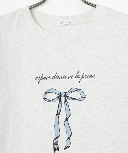 Honeys(ハニーズ)の「【UVカット】リボンプリントTシャツ(Tシャツ/カットソー・レディース・ブラック/オートミール/ピンク/ホワイト・L/LL/M/S)」の21枚目の写真