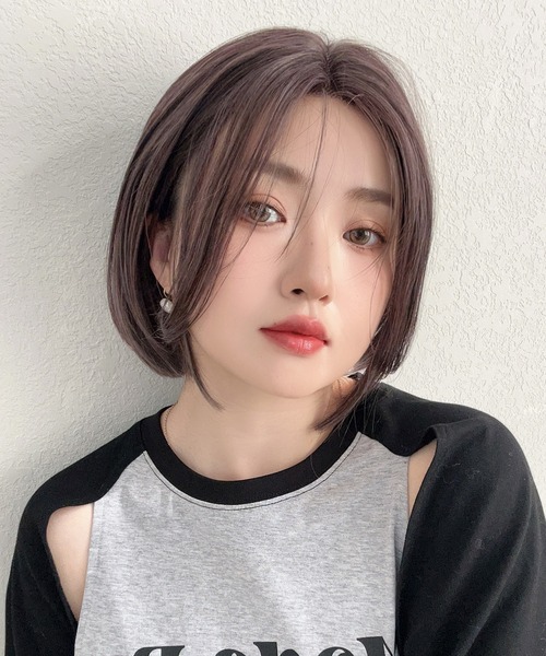 部分手植え センターパートタッセルボブ 」 ウィッグ ボブ レディース