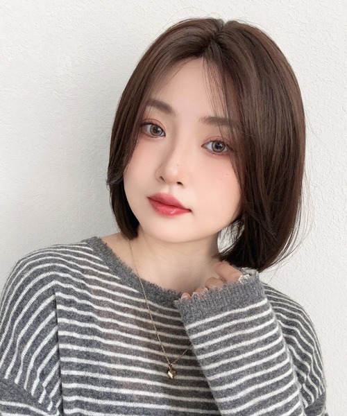 部分手植え センターパートタッセルボブ 」 ウィッグ ボブ レディース