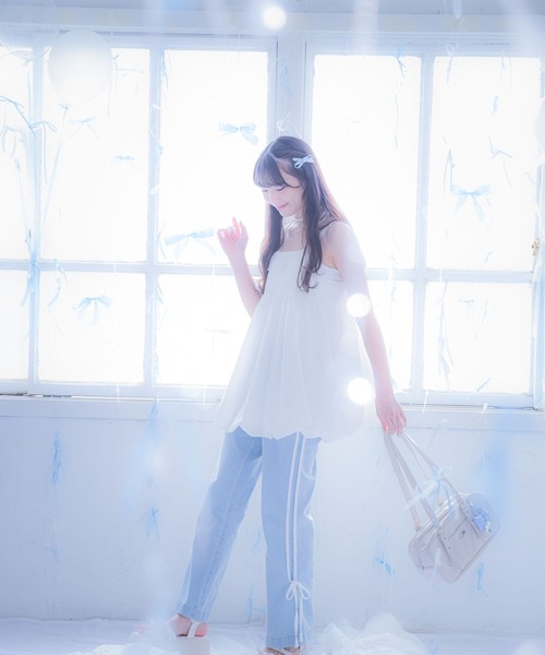 repipi armario(レピピ アルマリオ)の「【girly line】バルーンキャミワンピース(ワンピース・キッズ・ブラック/ホワイト・LARGE/SMALL/MEDIUM)」の7枚目の写真