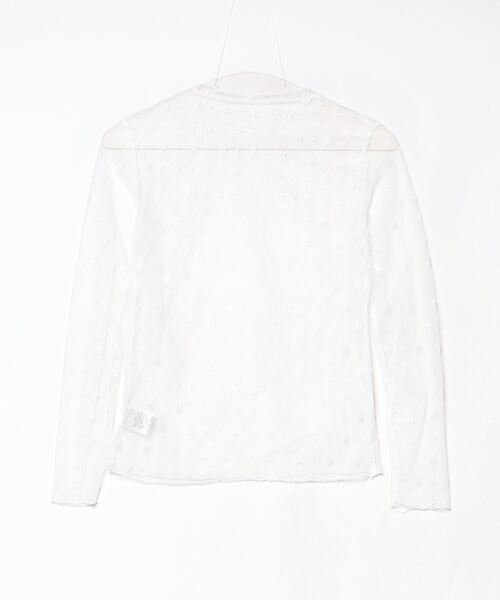 Per sist ence(パーシエンス)の「フラワードットシースルーカットソー(Tシャツ/カットソー・レディース・ホワイト/ブラック・FREE)」の3枚目の写真