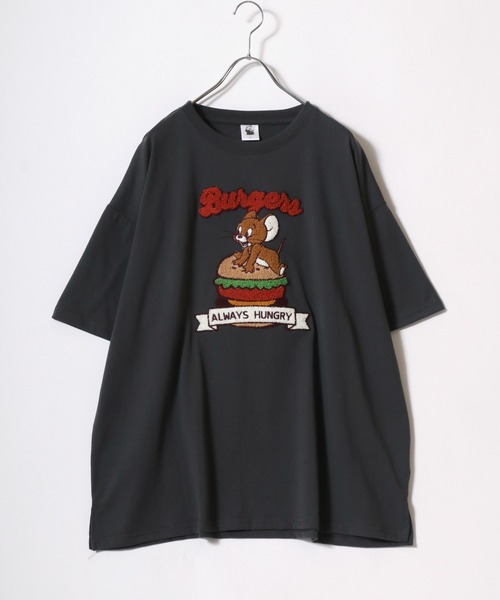 Tom＆Jerry（トムアンドジェリー）の「WARNER TOM＆JERRY（トムとジェリー）キャラクターサガラ刺繍半袖Tシャツ レディース（Tシャツ/カットソー・レディース・ライトグリーン/ホワイト系その他/ベージュ/スミクロ/イエロー/ミント/ネイビー/オフホワイト・M/L）」の4枚目の写真