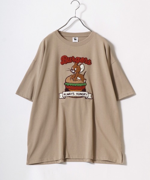 Tom＆Jerry（トムアンドジェリー）の「WARNER TOM＆JERRY（トムとジェリー）キャラクターサガラ刺繍半袖Tシャツ レディース（Tシャツ/カットソー・レディース・ライトグリーン/ホワイト系その他/ベージュ/スミクロ/イエロー/ミント/ネイビー/オフホワイト・M/L）」の13枚目の写真