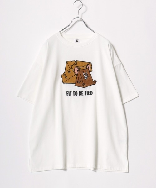 Tom＆Jerry（トムアンドジェリー）の「WARNER TOM＆JERRY（トムとジェリー）キャラクターサガラ刺繍半袖Tシャツ レディース（Tシャツ/カットソー・レディース・ライトグリーン/ホワイト系その他/ベージュ/スミクロ/イエロー/ミント/ネイビー/オフホワイト・M/L）」の11枚目の写真