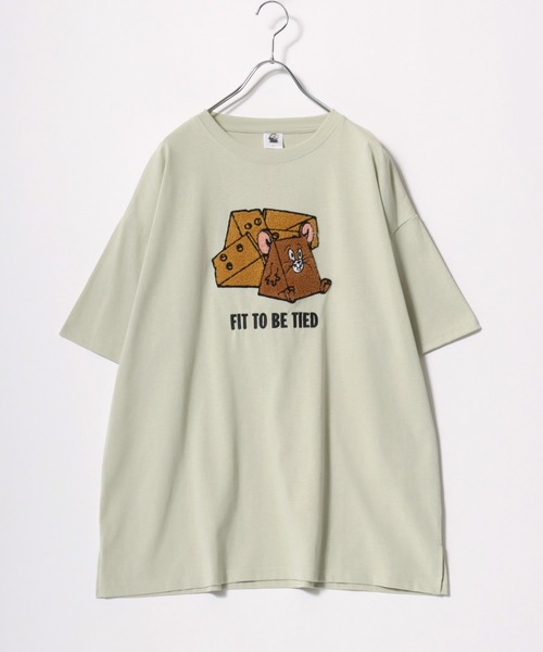 Tom＆Jerry（トムアンドジェリー）の「WARNER TOM＆JERRY（トムとジェリー）キャラクターサガラ刺繍半袖Tシャツ レディース（Tシャツ/カットソー・レディース・ライトグリーン/ホワイト系その他/ベージュ/スミクロ/イエロー/ミント/ネイビー/オフホワイト・M/L）」の14枚目の写真