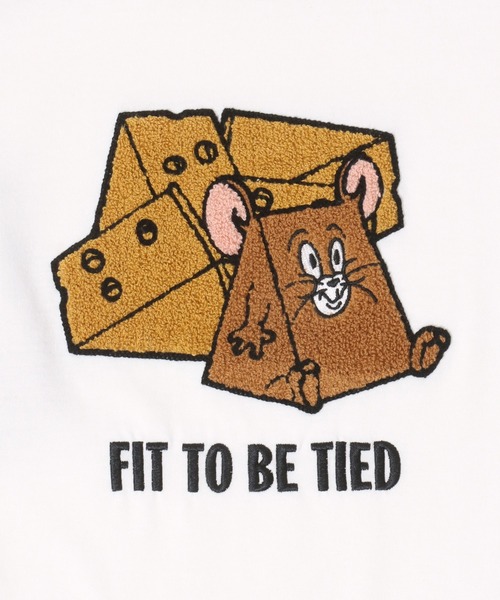 Tom＆Jerry（トムアンドジェリー）の「WARNER TOM＆JERRY（トムとジェリー）キャラクターサガラ刺繍半袖Tシャツ レディース（Tシャツ/カットソー・レディース・ライトグリーン/ホワイト系その他/ベージュ/スミクロ/イエロー/ミント/ネイビー/オフホワイト・M/L）」の10枚目の写真