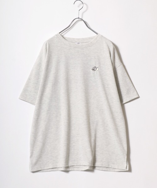 Tom＆Jerry（トムアンドジェリー）の「WARNER TOM＆JERRY（トムとジェリー）キャラクターサガラ刺繍半袖Tシャツ レディース（Tシャツ/カットソー・レディース・ライトグリーン/ホワイト系その他/ベージュ/スミクロ/イエロー/ミント/ネイビー/オフホワイト・M/L）」の19枚目の写真