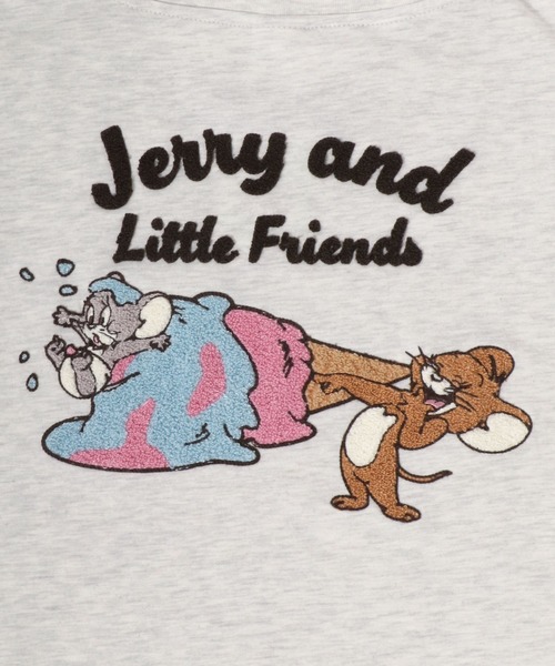 Tom＆Jerry（トムアンドジェリー）の「WARNER TOM＆JERRY（トムとジェリー）キャラクターサガラ刺繍半袖Tシャツ レディース（Tシャツ/カットソー・レディース・ライトグリーン/ホワイト系その他/ベージュ/スミクロ/イエロー/ミント/ネイビー/オフホワイト・M/L）」の16枚目の写真