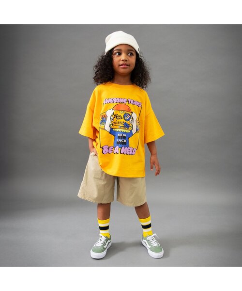 BREEZE（ブリーズ）の「【B NEW JACK】ワイドハーフパンツ_ジュニア対応（その他パンツ・キッズ・ベージュ/インディゴブルー/レッド・90/100/110/120/130/140/150/160）」の7枚目の写真