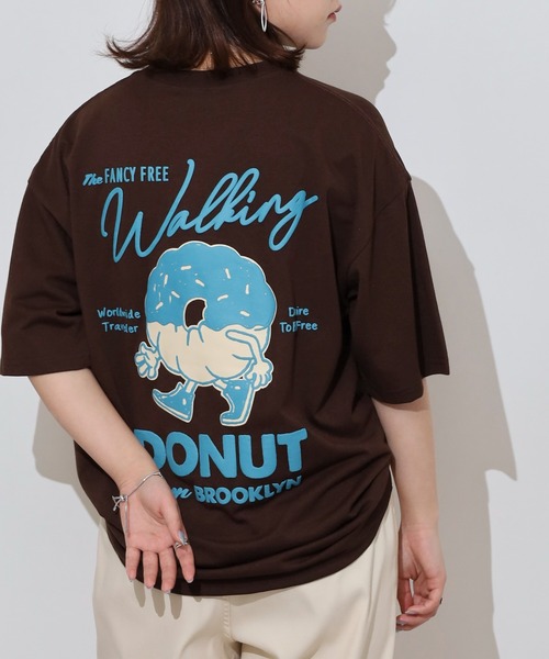 FUNALIVE(ファンアライブ)の「WALKING DONUT ワイド半袖Tシャツ(Tシャツ/カットソー・メンズ・ホワイト/ブラック/サックスブルー/ブラウン・L/LL/M)」の3枚目の写真