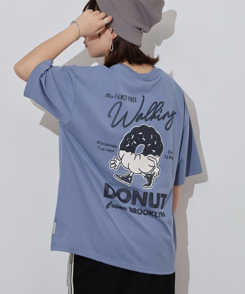 FUNALIVE(ファンアライブ)の「WALKING DONUT ワイド半袖Tシャツ(Tシャツ/カットソー・メンズ・ホワイト/ブラック/サックスブルー/ブラウン・L/LL/M)」の4枚目の写真