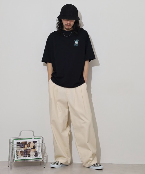 FUNALIVE(ファンアライブ)の「WALKING DONUT ワイド半袖Tシャツ(Tシャツ/カットソー・メンズ・ホワイト/ブラック/サックスブルー/ブラウン・L/LL/M)」の6枚目の写真