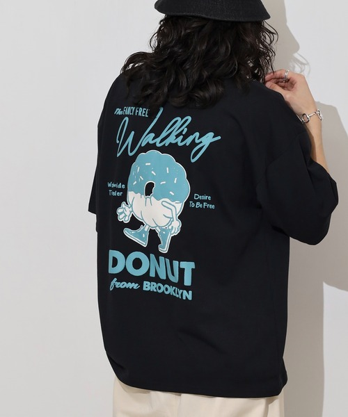 FUNALIVE(ファンアライブ)の「WALKING DONUT ワイド半袖Tシャツ(Tシャツ/カットソー・メンズ・ホワイト/ブラック/サックスブルー/ブラウン・L/LL/M)」の5枚目の写真